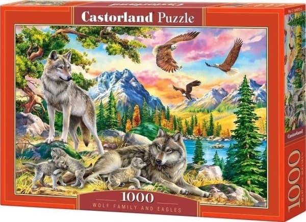 Castorland Puzzle 1000 palaa Susi perhe ja kotkat