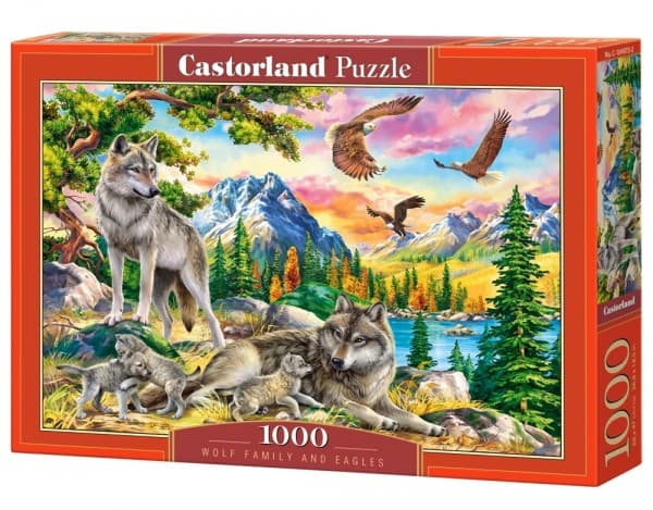 Castorland Puzzle 1000 palaa Susi perhe ja kotkat