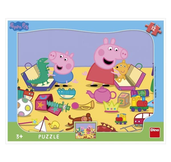 Dino flise puslespil 12 brikker Peppa Pig