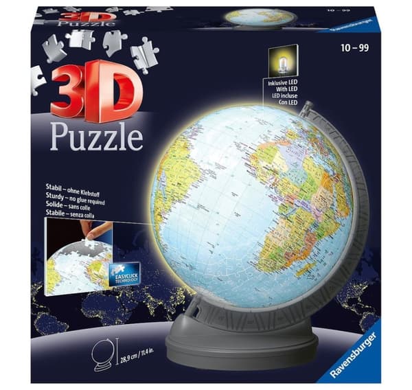 Ravensburger 3D puslespillball med belysning 540 stk Globe