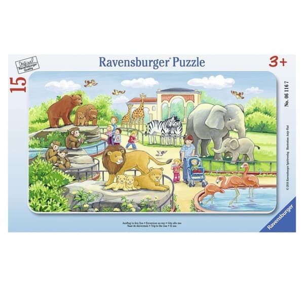 Ravensburger lite brikkepuslespill 15 brikker En tur til dyrehagen