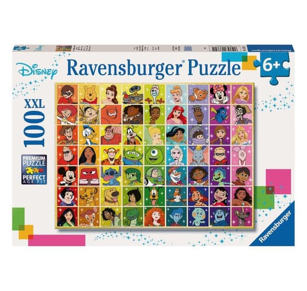 Ravensburger puslespill 100 stykker Disney flere karakterer
