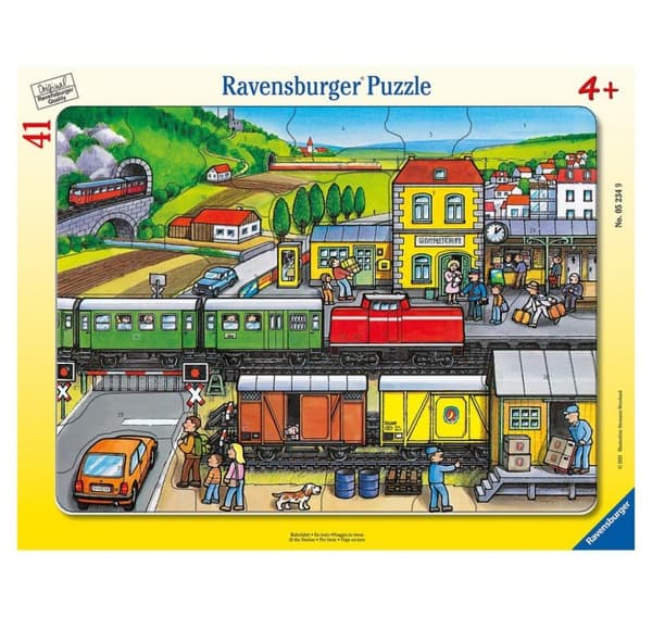 Ravensburger stort flisepuslespil 41 stk Togstation