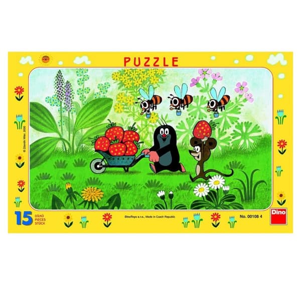 Dino lille flisepuslespil 15 brikker Mutt