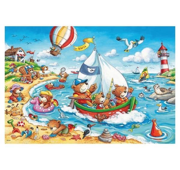 Ravensburger puslespill 2x24 stk Ferie ved sjøen
