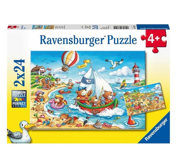 Ravensburger puslespill 2x24 stk Ferie ved sjøen