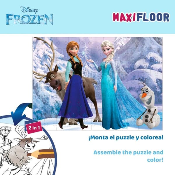 Børne Puslespil Frozen Dobbeltsidet 108 Dele 70 x 1,5 x 50 cm (6 enheder)