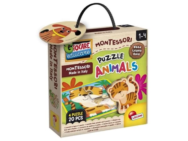 Lisciani Montessori Wood en puzzle with animals
