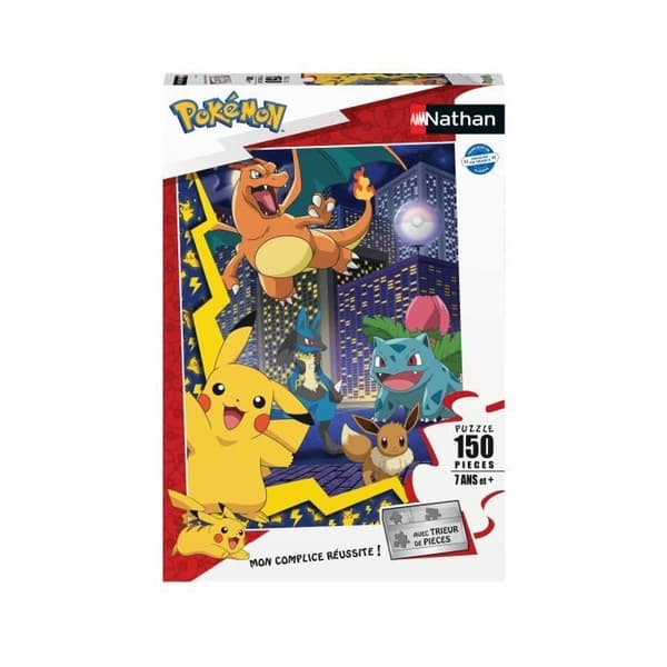 Nathan-POKEMON-150 bitars pussel - Pokémon Town-4005556861897-Åldrarna 7 och uppåt