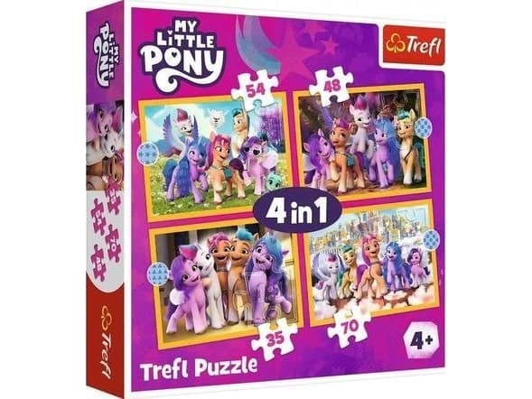 Trefl Pussel 4w1 Poznaj kucyki Pony TREFL