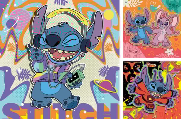Pussel Disney Stitch 3x49 bitar, Ravensburger