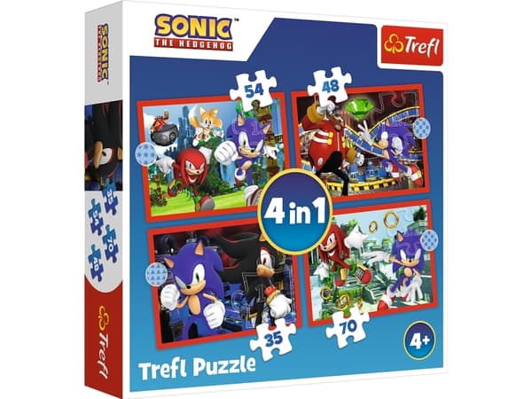 Trefl Sonic The Hedgehog The adventures of Sonic, 54 styck, Videospel, 4 År