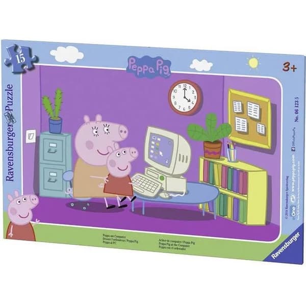 Ravensburger Peppa In Front Of The Computer - 15 brikker