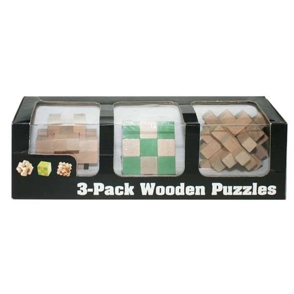 Wooden puzzle 3-pack