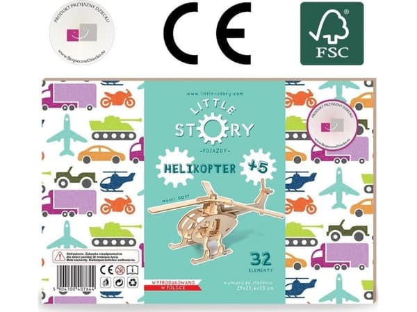 Little-Story Pikku tarina Pikku tarina puinen palapelimalli 3D - helikopteri