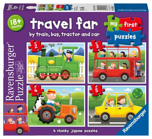 Pussel Travel Far My First Puzzle 2/3/4/5 bitar, Ravensburger