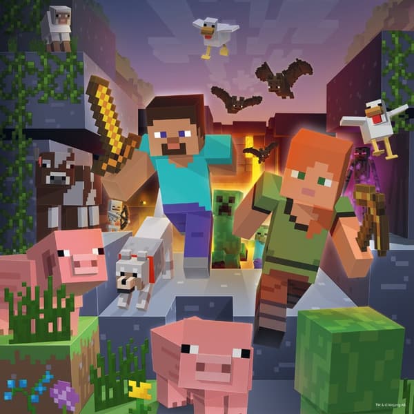 Ravensburger Minecraft Puslespil 3x49 brikker