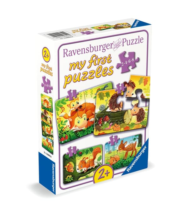 Pussel Forest Animal Fun 2/4/6/8 bitar, Ravensburger