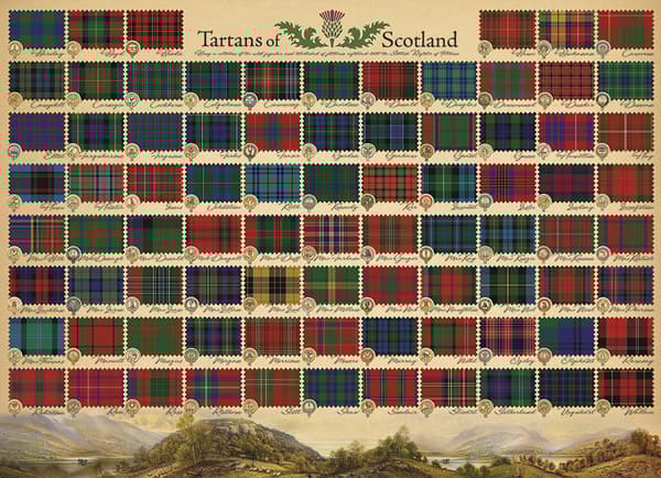 Pussel Tartans of Scotland 1000 bitar, Cobble Hill