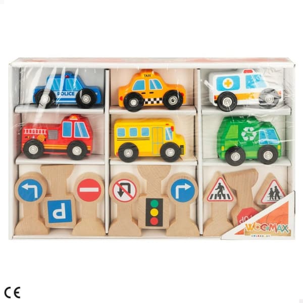 Fordonsspel Woomax 15 Delar (6 antal)