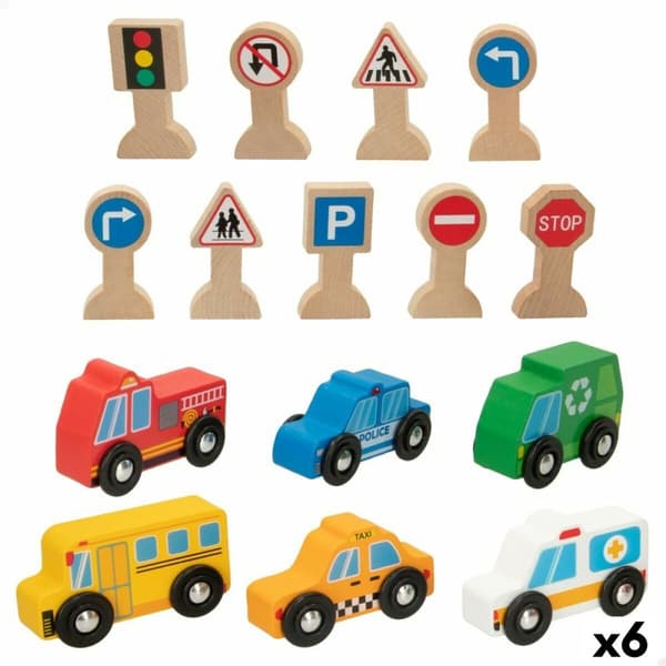 Fordonsspel Woomax 15 Delar (6 antal)