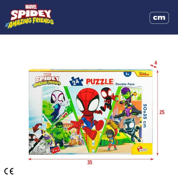Barnpussel Spidey Dubbelsidig 50 x 35 cm 24 Delar (12 antal)