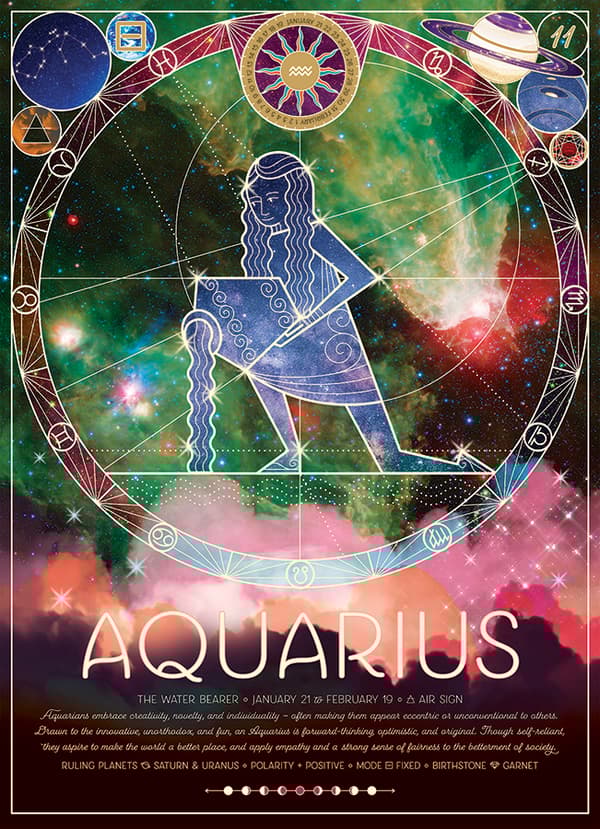 Pussel Zodiac Aquarius 500 bitar, Cobble Hill