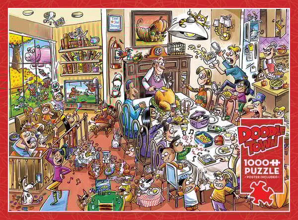 Puslespill DoodleTown: Thanksgiving Togetherness 1000 brikker, Cobble Hill
