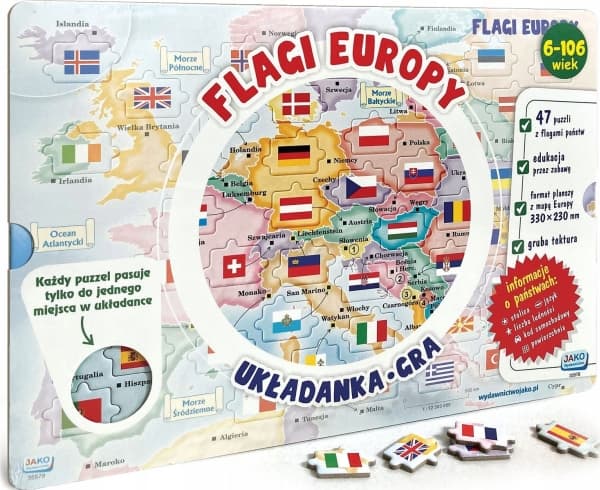 Julkaisija As Flags of Europe. Palapeli/peli
