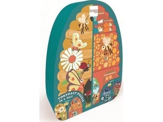 Dobbeltsidet silhuetpuslespil - blomster & bier