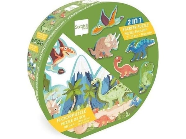 Lattiapalapelit ja ensimmäinen palapeli 2in1 Dinosaurukset