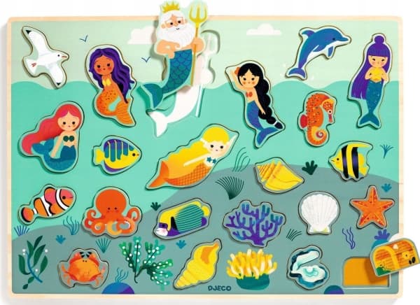 DJECO Sea Wooden Puzzle Shape puzzle 22 pc(s) Water
