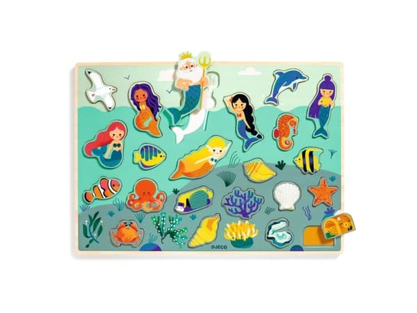 DJECO Sea Wooden Puzzle Shape puzzle 22 pc(s) Water