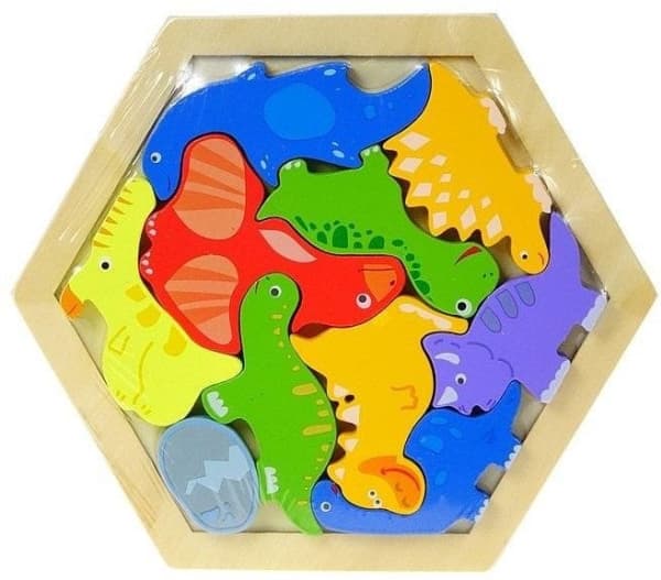 Tre puslespill dinosaurer EDUKAMP