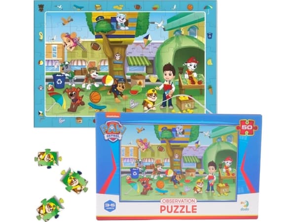 Dodo-observasjonspuslespill Paw Paw Patrol for å sette sammen 50 brikker