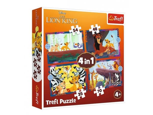 Trefl Puzzle 4in1 Den modige Løvenes Konge