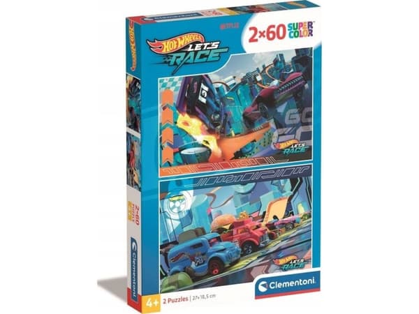 Clementoni 2x60 pcs Puzzles Kids Hotwheels, 4 år