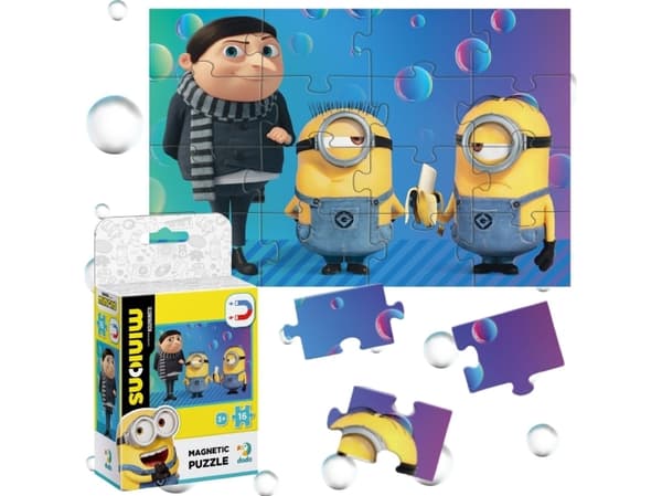 Dodo MAGNETISKA Pussel "MINIONS" SÖT OCH FÄRGIGT PUDDLE 16 ELEMENT