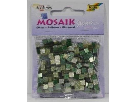 Mosaikkstein glitter 5x5mm grønn