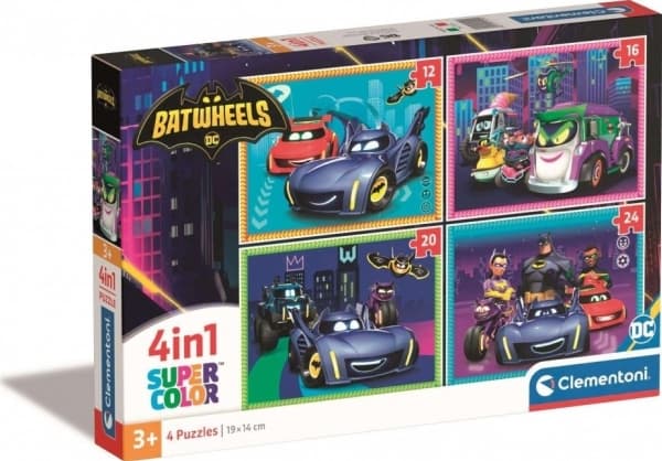 Clementoni PUZZLE 4W1 CLM 21529 BATWHEELS PUD