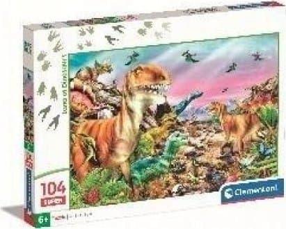 Clementoni Clementoni puslespill 104 brikker Super Land of Dinosaurs 25779