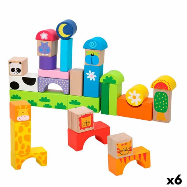 Konstruktionsspil Woomax dyr 32 Dele (6 enheder)