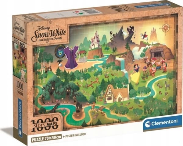 Clementoni - Story Maps Puzzle - Disney Snow White (1000 stk) (39814) /Puslespill