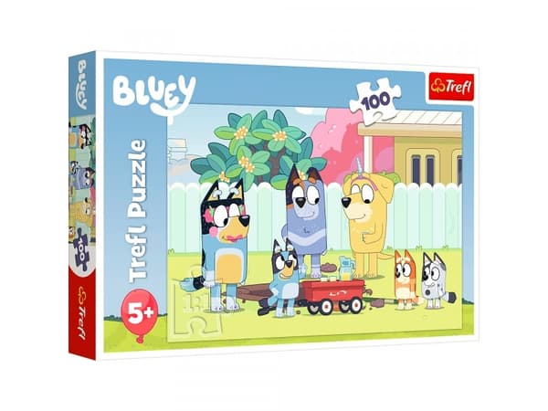 Trefl Puzzle 100 elementtiä Merry Bluey World - iloinen sininen maailma