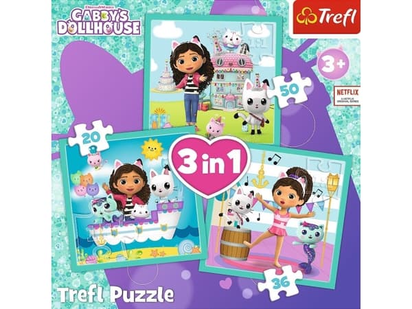 Trefl Pussel 3in1 Aktiviteter Gabbys katthem (Gabbys dockhus)