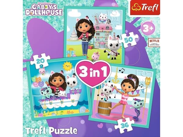 Trefl Pussel 3in1 Aktiviteter Gabbys katthem (Gabbys dockhus)