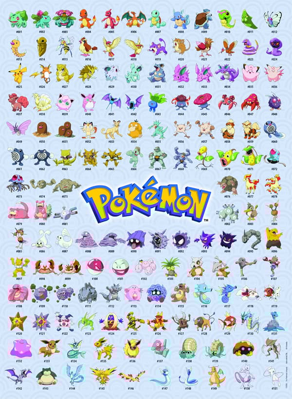 Pokémon – The First 151! Puslespill 500 brikker, Ravensburger
