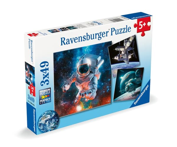 Pussel Space Adventure 3x49 bitar, Ravensburger