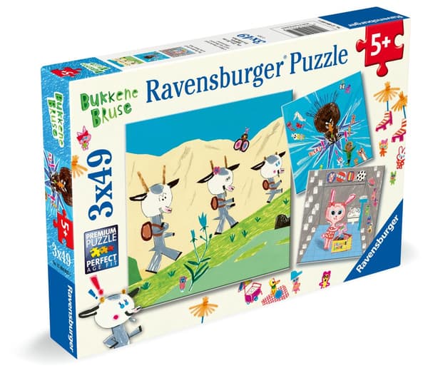 Puslespill Bukkene Bruse 3x49 brikker, Ravensburger