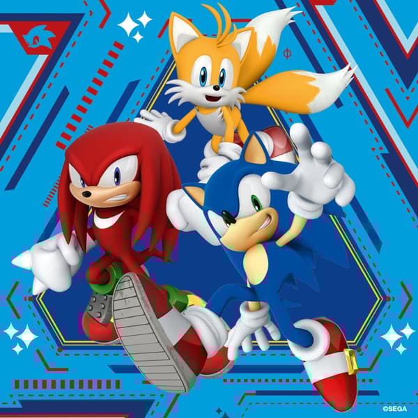 Pussel Sonic Core 3x49 bitar, Ravensburger